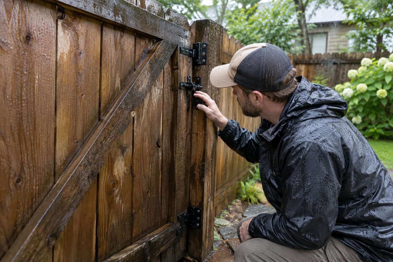 How to Adjust a Wooden Fence Gate Latch After Rain