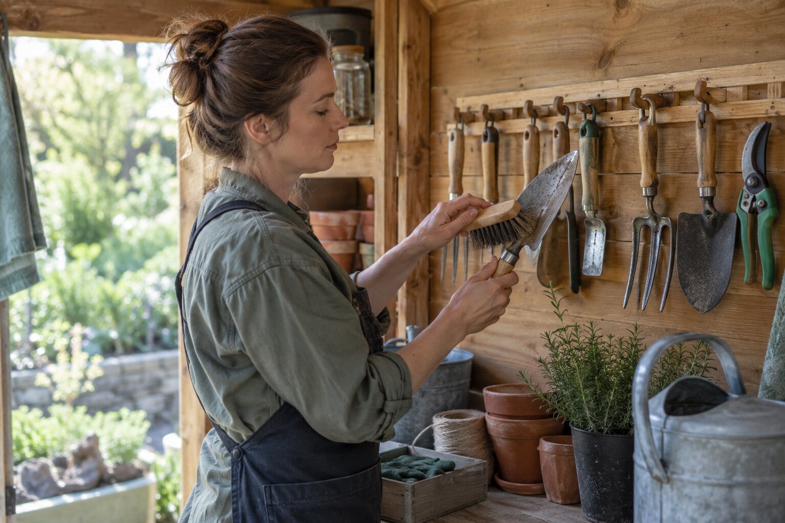 How to Brush Soil from a Garden Hand Trowel