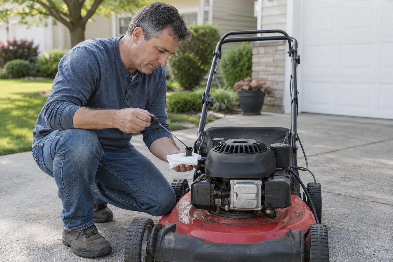 How to Check the Oil Level on a Push Lawn Mower
