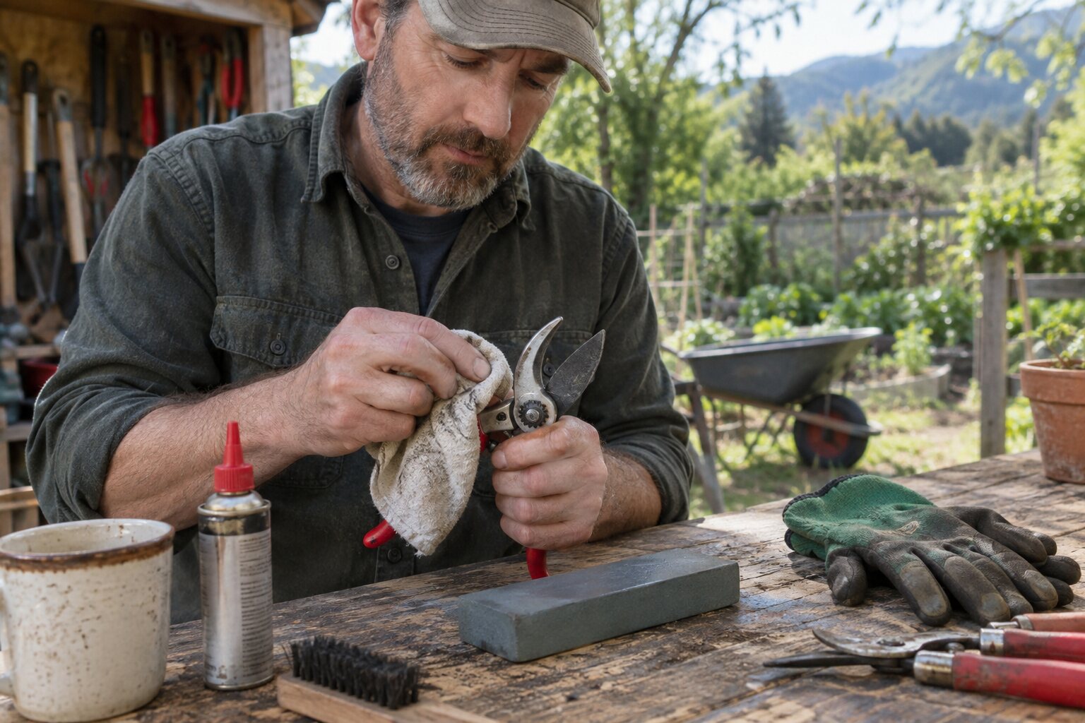 How to Clean and Sharpen Bypass Garden Pruners