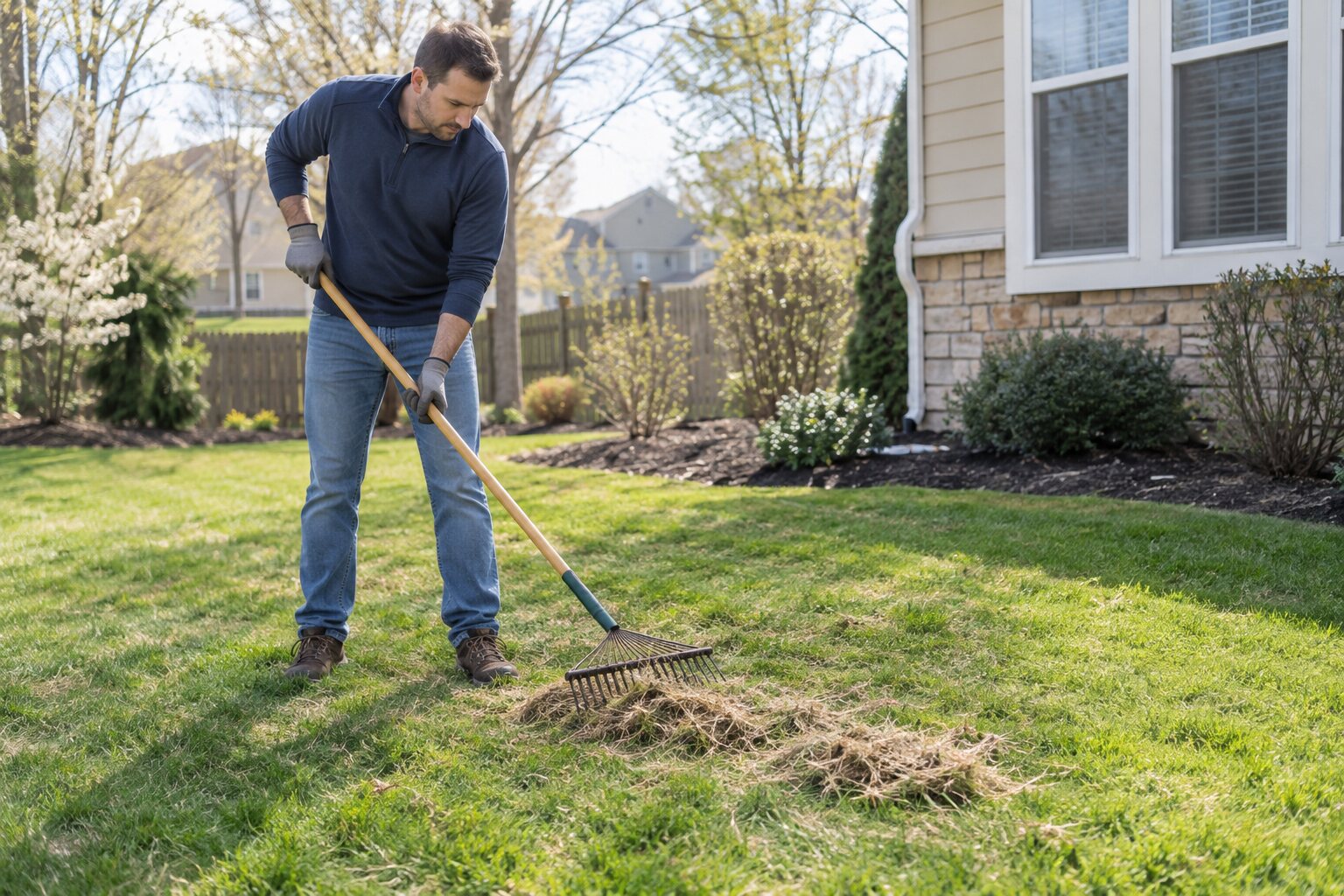 How to Remove Thatch From a Small Lawn Without Scalping It