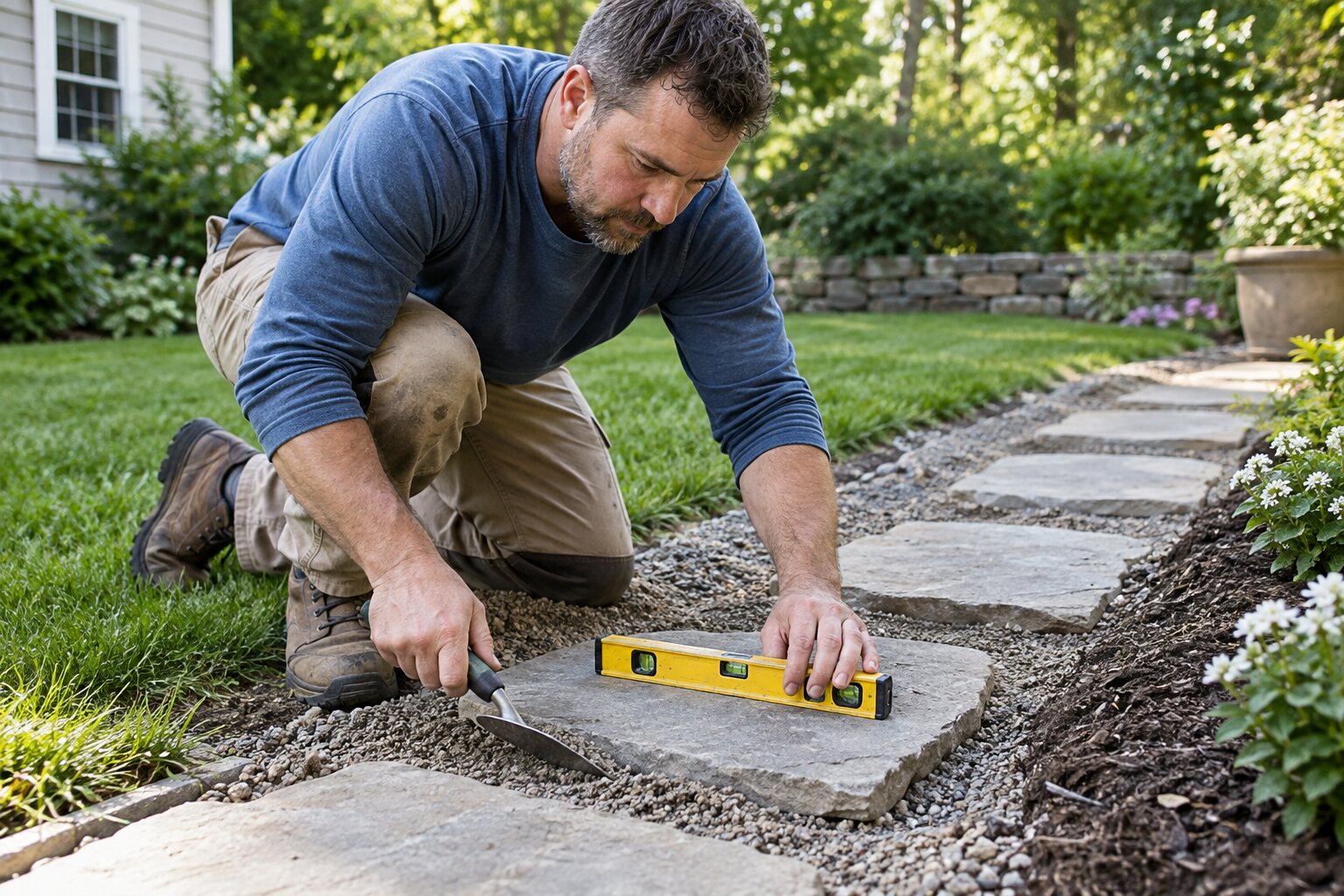 How to Level a Sunken Garden Stepping Stone