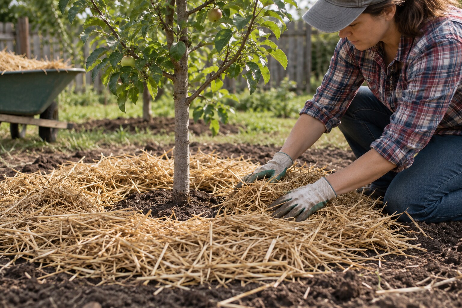 How to Mulch Around a Young Fruit Tree