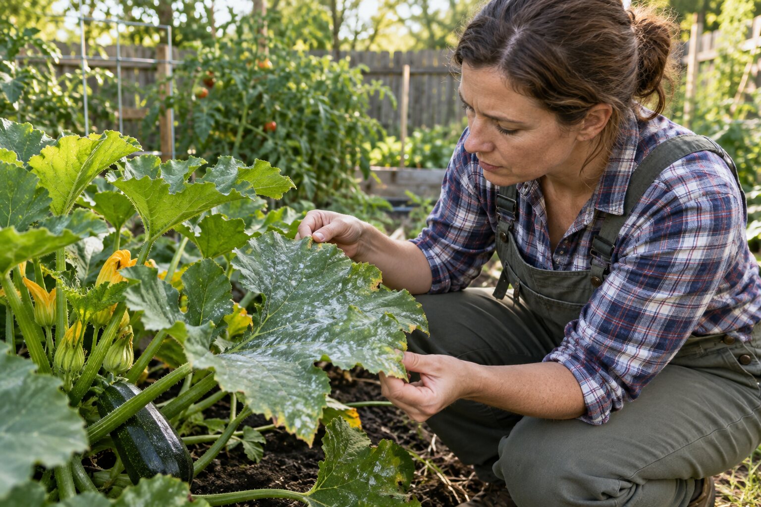How to Recognize Early Powdery Mildew on Squash Leaves