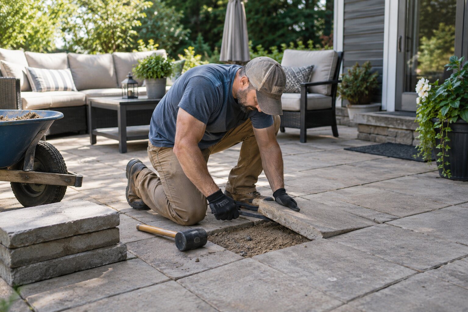 How to Replace a Cracked Patio Paver