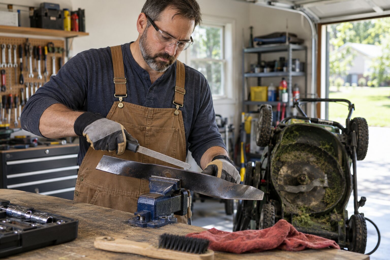 How to Sharpen a Lawn Mower Blade After Removing It