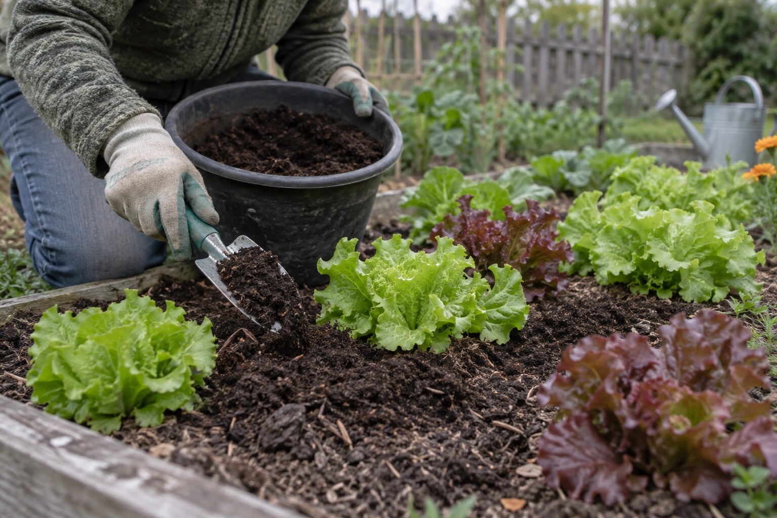 How to Spread Compost Around Established Lettuce