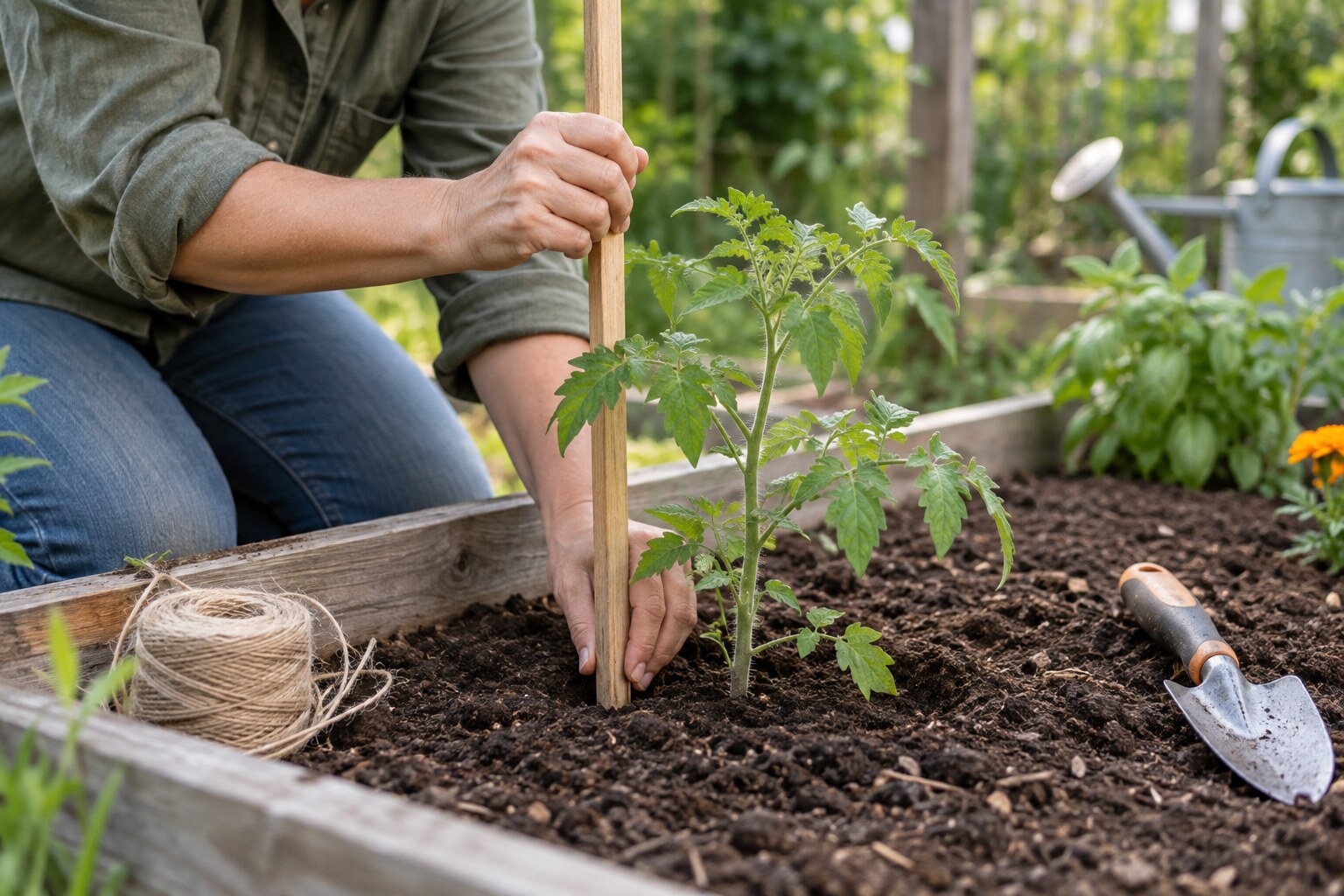 How to Stake a Young Tomato Plant Safely