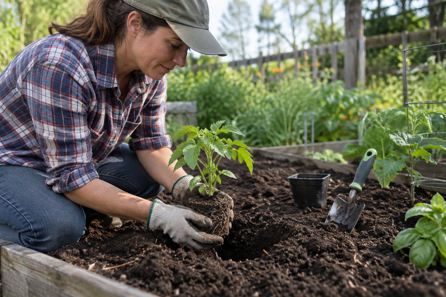 How to Transplant a Pepper Seedling Into a Raised Bed